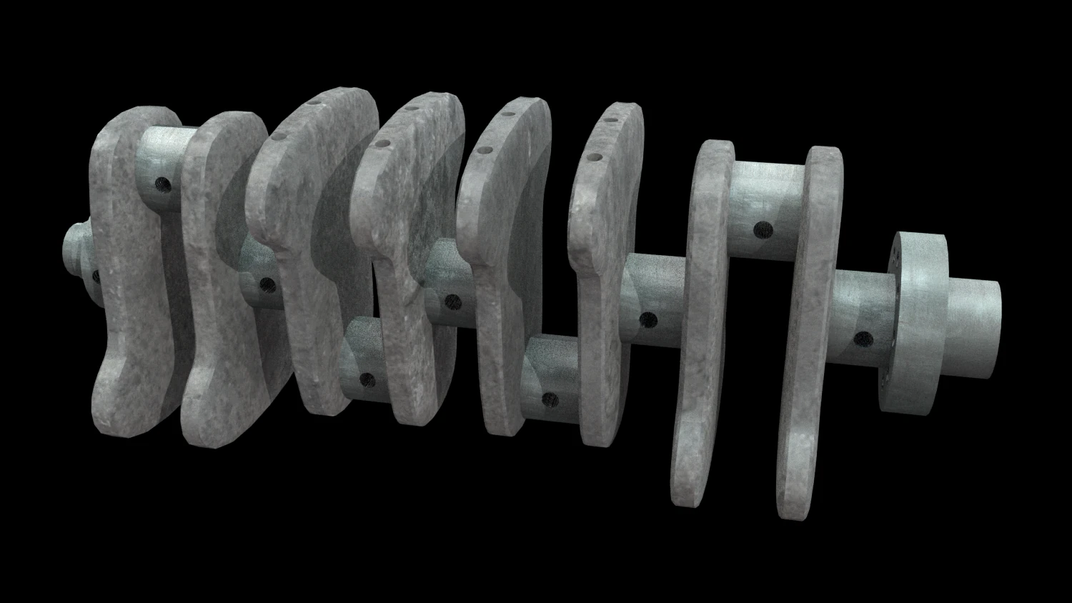 crankshaft 3D Model .c4d .max .obj .3ds .fbx .stl .blend 