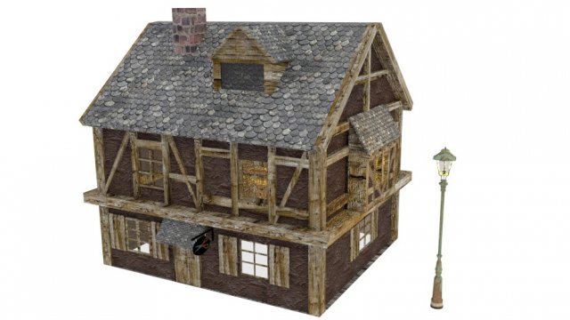 house cottage 3D 模型 .c4d .max .obj .3ds .fbx .stl .blend 