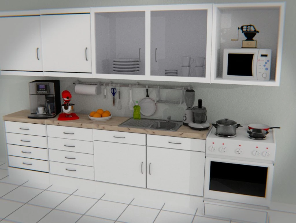kitchen 3D Model .c4d .max .obj .3ds .fbx .stl .blend 