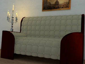 sof&aacute; de couro Modelo 3D