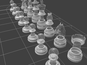 chess set Modello 3D