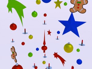 christmas tree decorations Model 3D