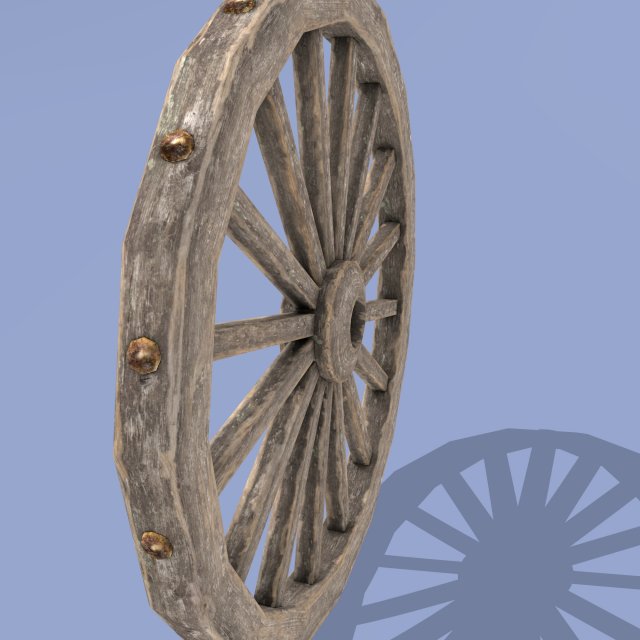 cart weehl -wood 3D Модель .c4d .max .obj .3ds .fbx .stl .blend 