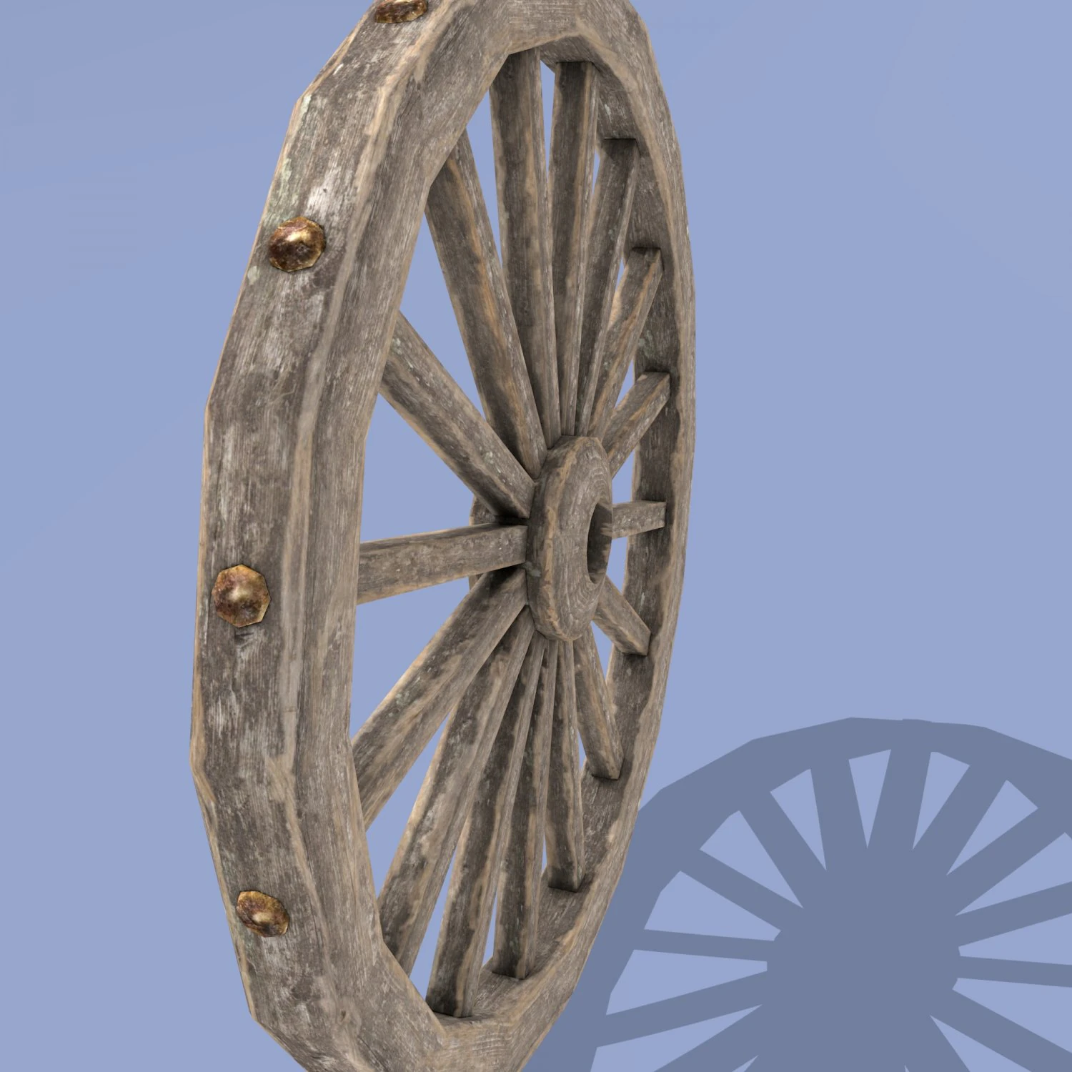 cart weehl -wood 3D Model .c4d .max .obj .3ds .fbx .stl .blend
