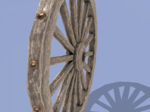 cart weehl -wood 3D Модель