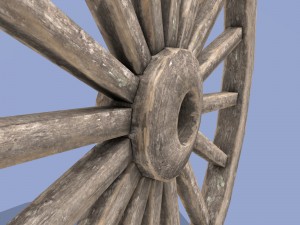 cart weehl -wood 3D Модель