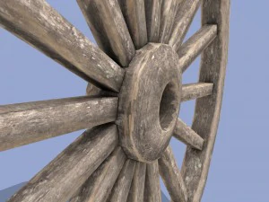 cart weehl -wood 3D Model