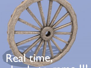 cart weehl -wood 3D Модель