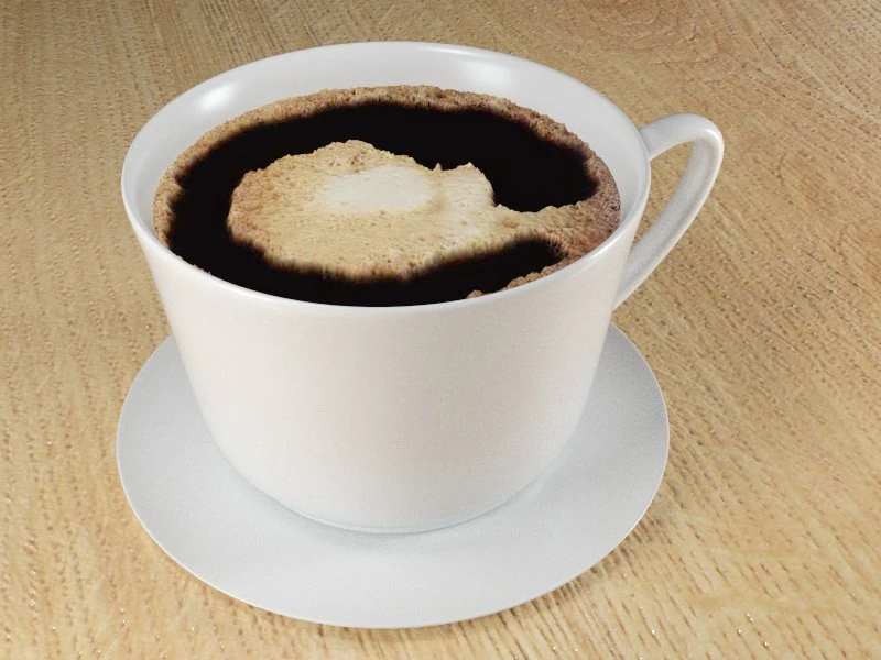 hot coffee cup on wood table 3D Model .c4d .max .obj .3ds .fbx .stl .blend 