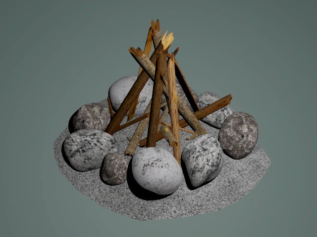 campfire 3D Model .c4d .max .obj .3ds .fbx .stl .blend 