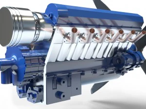 v12 aviation engine 3D Model