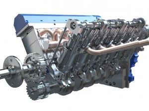 v12 aviation engine 3D Model