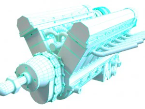 v12 aviation engine 3D Model