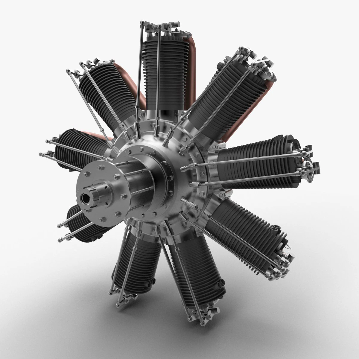 clerget 9b rotary engine 3D Model .c4d .max .obj .3ds .fbx .stl .blend
