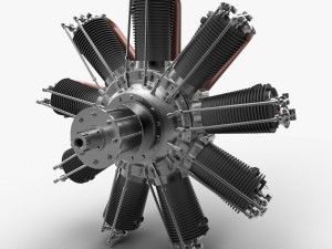 clerget 9b rotary engine 3D Model