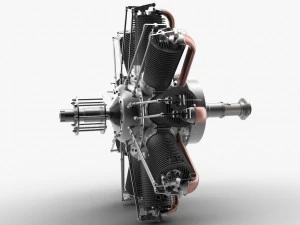 clerget 9b rotary engine 3D Model