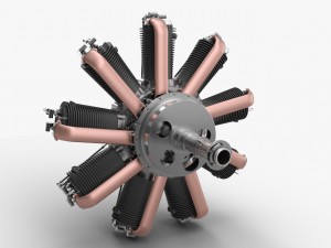 clerget 9b rotary engine Modèle 3D