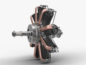 clerget 9b rotary engine 3D Model