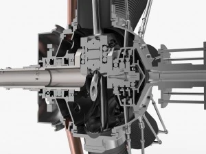 clerget 9b rotary engine 3D Model
