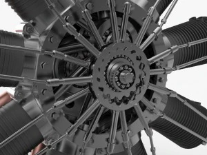 clerget 9b rotary engine 3D Model