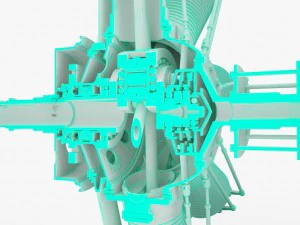 clerget 9b rotary engine 3D Model