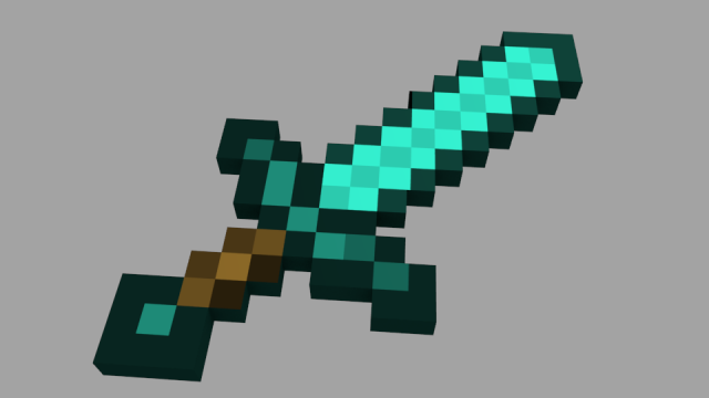 minercraft three swords 3D Model .c4d .max .obj .3ds .fbx .stl .blend 