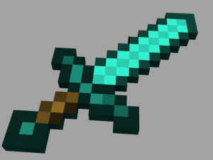 minercraft three swords 3D Model
