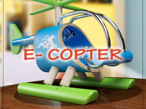 bamboo helicopter e-copter 3D Model