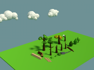 low poly nature pack Modèle 3D