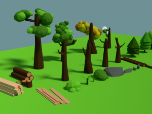 low poly nature pack Modèle 3D