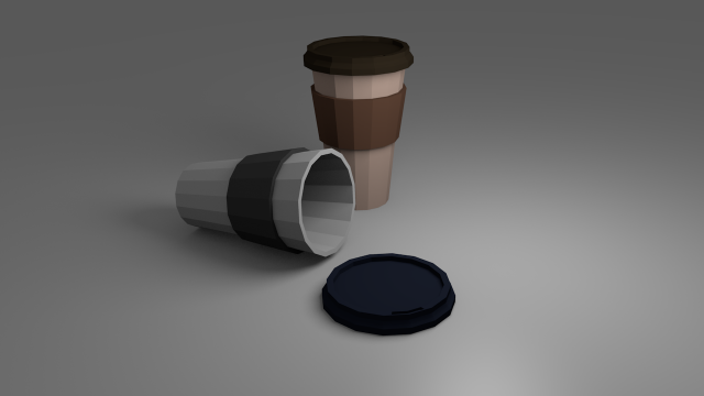 low poly coffee cup 3D 모델 .c4d .max .obj .3ds .fbx .stl .blend 