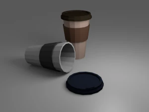 d&uuml;ş&uuml;k poli kahve fincanı 3D Model