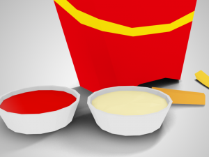 low poly french fries Model 3D