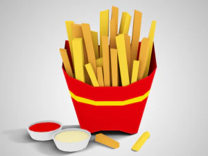 low poly french fries 3D Model