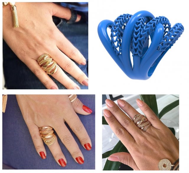 ring jewelry 3d print twisted Model 3D .c4d .max .obj .3ds .fbx .stl .blend 