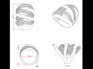 ring jewelry 3d print twisted Model 3D