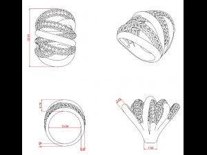ring jewelry 3d print twisted 3D Model