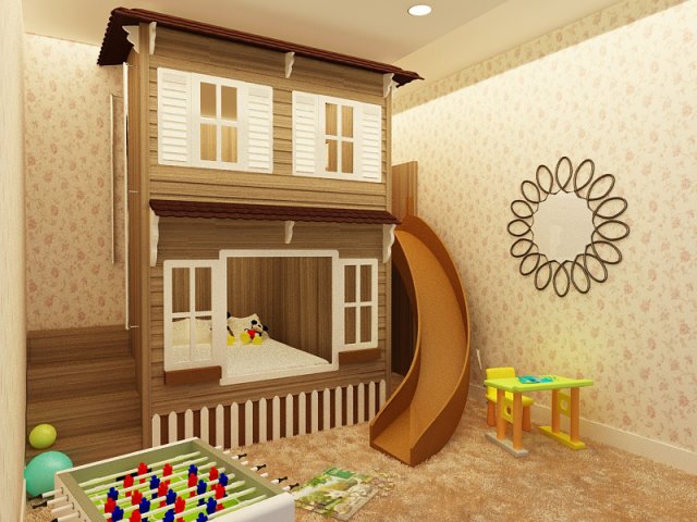 bunkbed for kids 3D Model .c4d .max .obj .3ds .fbx .stl .blend 