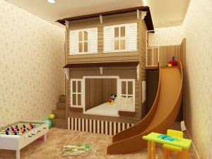 아이들을 위한 이층침대 3D 모델