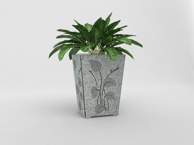 stone pot Model 3D .c4d .max .obj .3ds .fbx .stl .blend 