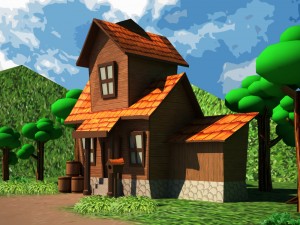 cartoon house low-poly 3D Model