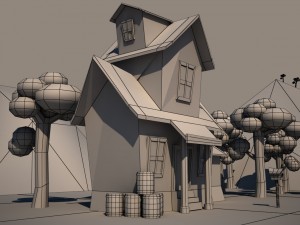 cartoon house low-poly 3D Model