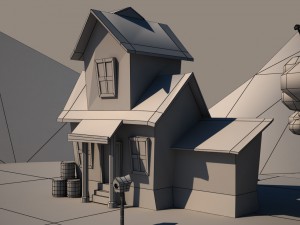 cartoon house low-poly 3D Model