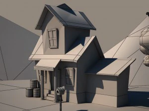 cartoon house low-poly 3D Model
