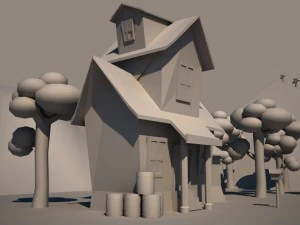 cartoon house low-poly 3D Model
