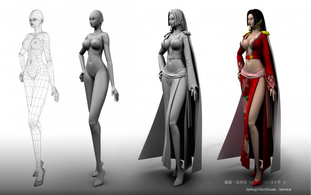 boa hancock 3D Model .c4d .max .obj .3ds .fbx .stl .blend 
