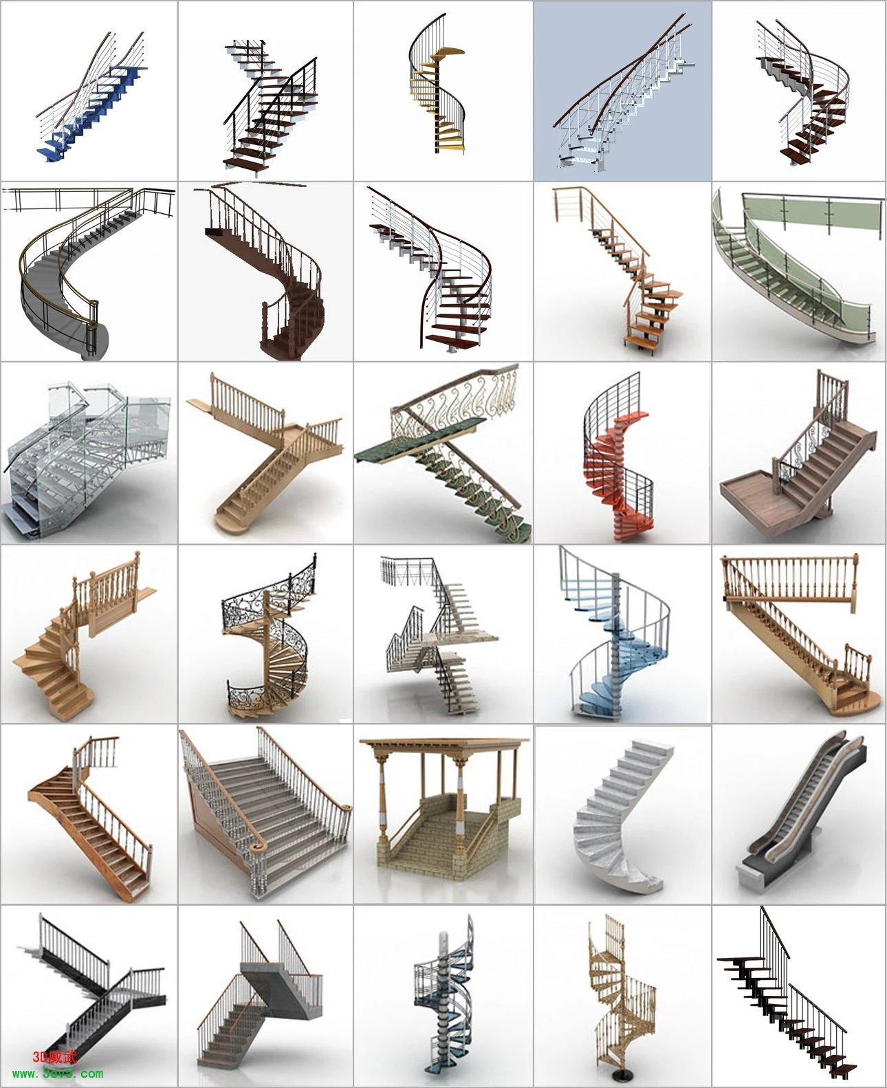 100 high quality stair collection 3D Model .c4d .max .obj .3ds .fbx .stl .blend