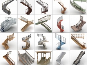 100 high quality stair collection 3D 모델
