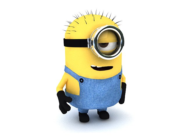 minion rigged body and face 3D Model .c4d .max .obj .3ds .fbx .stl .blend 