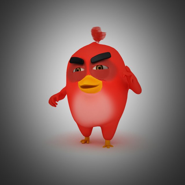 angry bird red bird mood breaker 3D Model .c4d .max .obj .3ds .fbx .stl .blend 